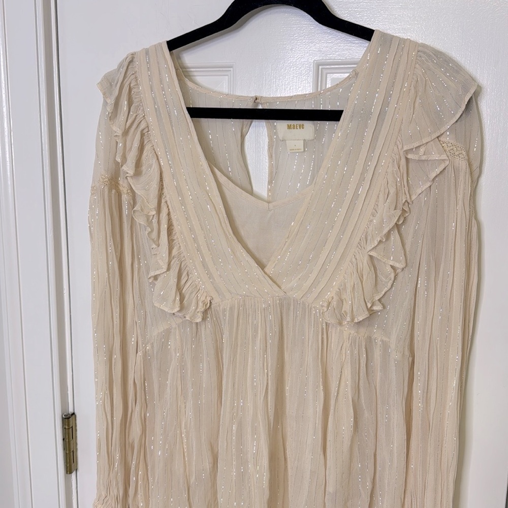 Maeve Cream Ruffle Blouse - Picture 6 of 10